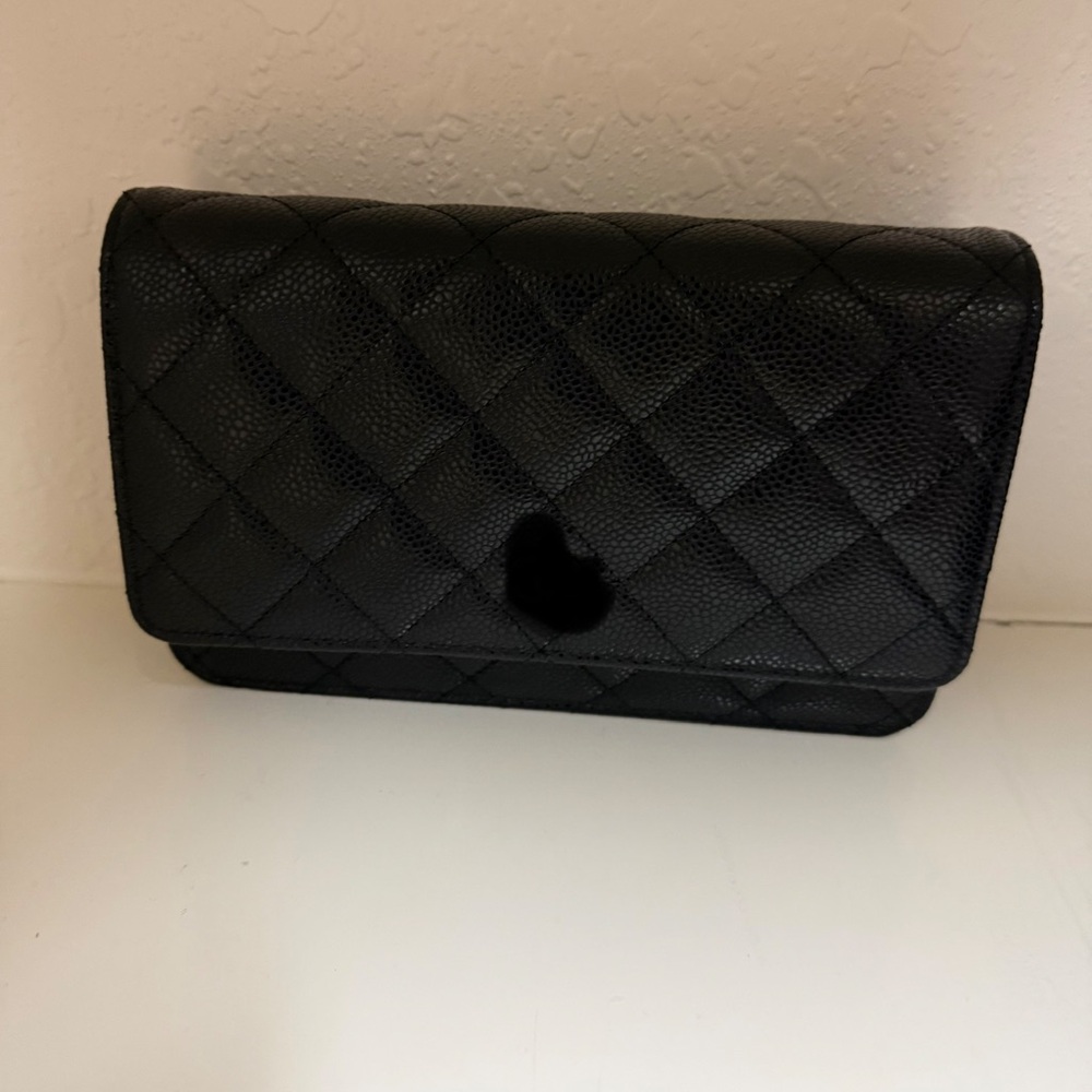 Black Caviar Leather Handbag